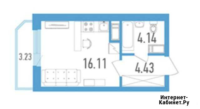 Квартира-студия, 26 м², 17/25 эт. на продажу в Санкт-Петербурге Санкт-Петербург - изображение 1