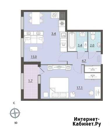 2-комнатная квартира, 47.7 м², 23/32 эт. на продажу в Екатеринбурге Екатеринбург - изображение 1
