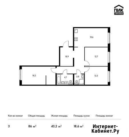 3-комнатная квартира, 86 м², 1/14 эт. на продажу в Мытищах Мытищи - изображение 1