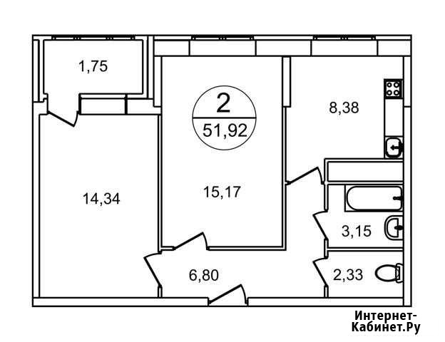 2-комнатная квартира, 51.9 м², 22/22 эт. на продажу в Балашихе Балашиха - изображение 1