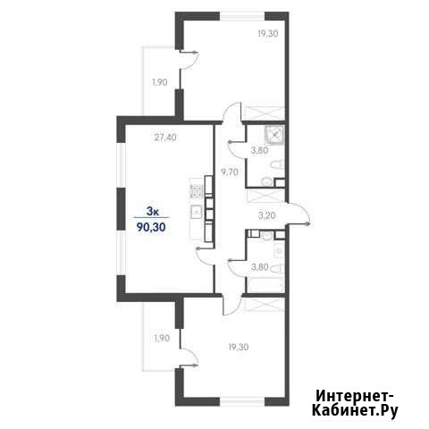 3-комнатная квартира, 90.3 м², 13/19 эт. на продажу в Новороссийске Новороссийск - изображение 1
