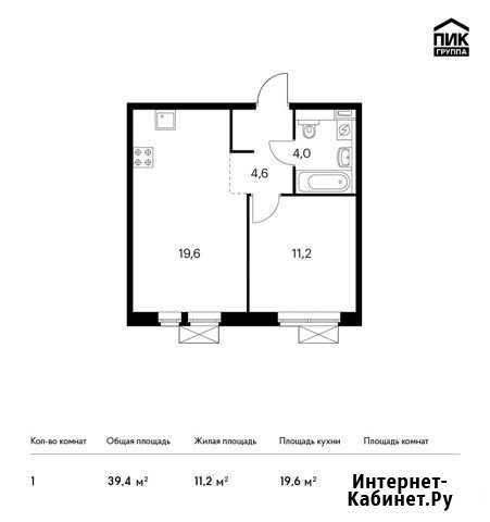 1-комнатная квартира, 39.4 м², 20/25 эт. на продажу в Котельниках Котельники - изображение 1
