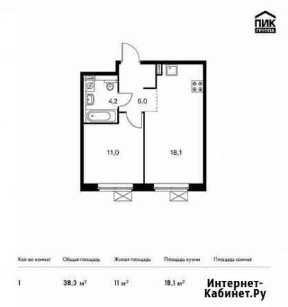 1-комнатная квартира, 38.3 м², 14/14 эт. на продажу в Мытищах Мытищи