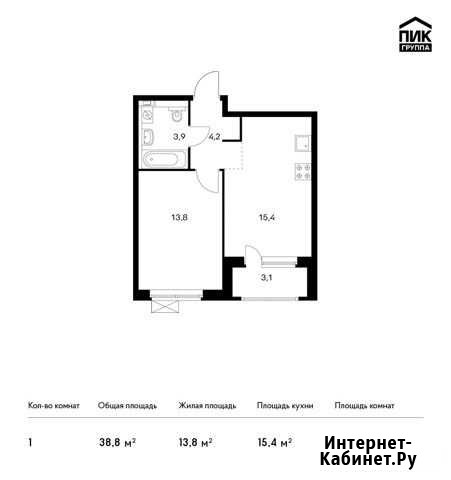1-комнатная квартира, 38.8 м², 23/25 эт. на продажу в Санкт-Петербурге Санкт-Петербург - изображение 1
