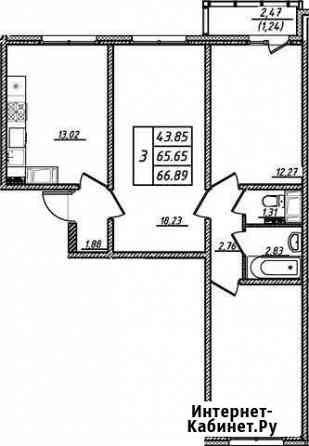 3-комнатная квартира, 66.9 м², 11/13 эт. на продажу в Санкт-Петербурге Санкт-Петербург