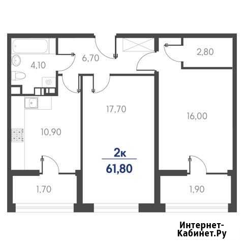 2-комнатная квартира, 61.8 м², 12/19 эт. на продажу в Новороссийске Новороссийск - изображение 1