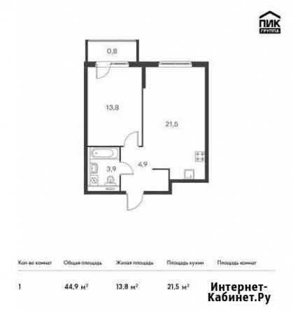 1-комнатная квартира, 44.9 м², 22/24 эт. на продажу в Санкт-Петербурге Санкт-Петербург