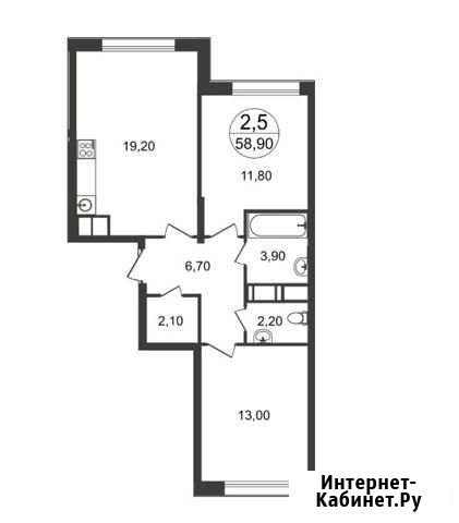 2-комнатная квартира, 58.9 м², 9/12 эт. на продажу в Москве Москва - изображение 1