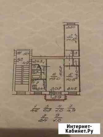 3-комнатная квартира, 55.5 м², 3/5 эт. в аренду на длительный срок в Санкт-Петербурге Санкт-Петербург