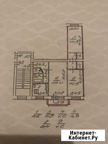 3-комнатная квартира, 55.5 м², 3/5 эт. в аренду на длительный срок в Санкт-Петербурге Санкт-Петербург - изображение 1