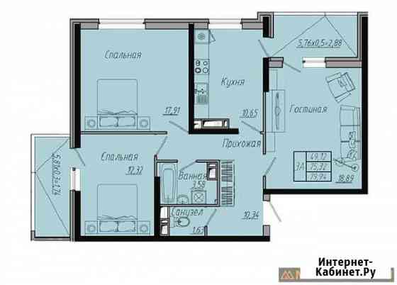 3-комнатная квартира, 79.9 м², 14/21 эт. на продажу в Краснодаре Краснодар