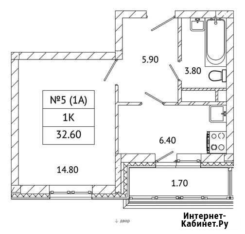 1-комнатная квартира, 32.6 м², 1/5 эт. на продажу в Малаховке Малаховка - изображение 1