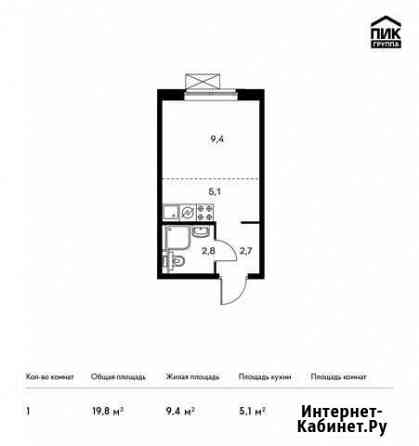 Квартира-студия, 19.8 м², 11/16 эт. на продажу в Видном Видное