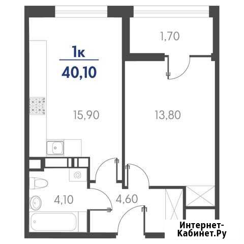 1-комнатная квартира, 40.1 м², 14/19 эт. на продажу в Новороссийске Новороссийск - изображение 1