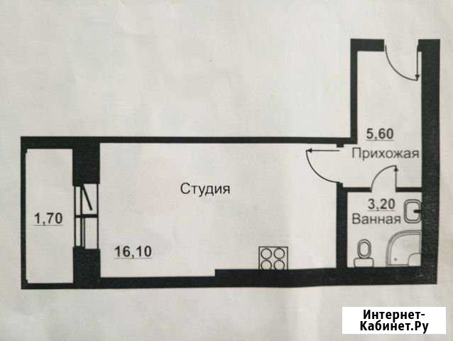 Квартира-студия, 24.3 м², 2/5 эт. на продажу в Петергофе Петергоф - изображение 1