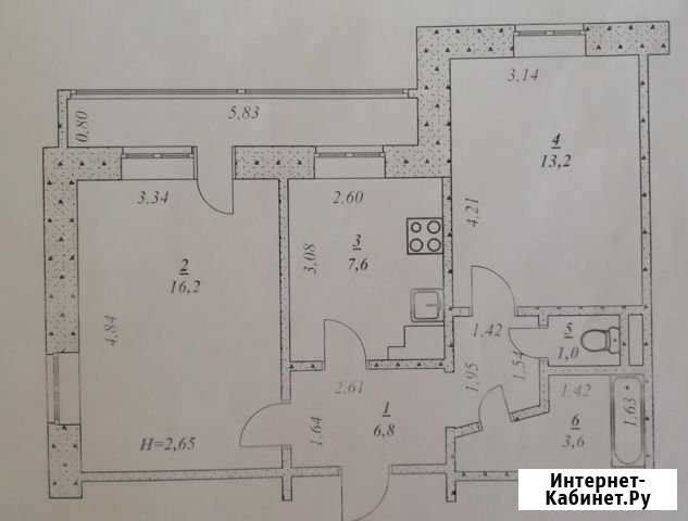 2-комнатная квартира, 48.4 м², 9/9 эт. на продажу в Нягани Нягань - изображение 1