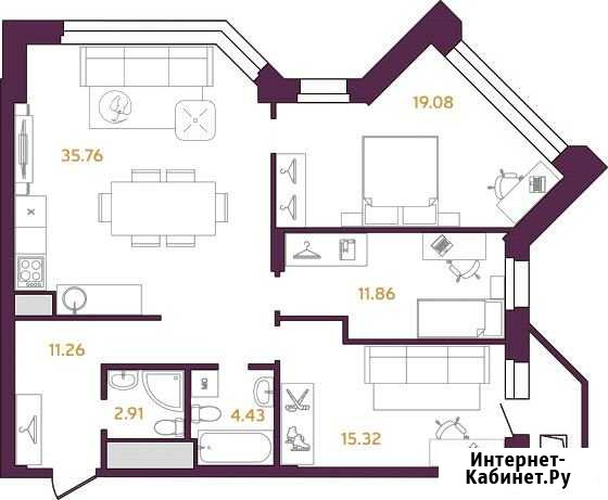3-комнатная квартира, 103 м², 17/23 эт. на продажу в Сургуте Ханты-Мансийского АО Сургут - изображение 1