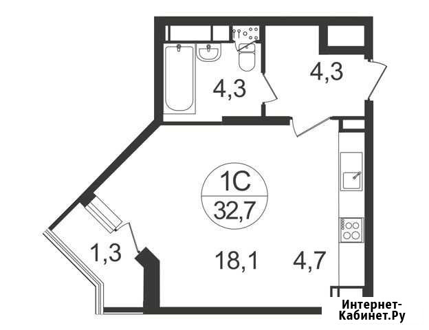 1-комнатная квартира, 32.7 м², 11/22 эт. на продажу в Балашихе Балашиха - изображение 1