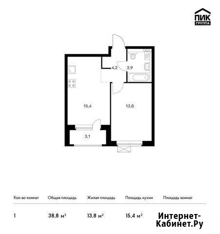 1-комнатная квартира, 38.8 м², 7/25 эт. на продажу в Санкт-Петербурге Санкт-Петербург - изображение 1
