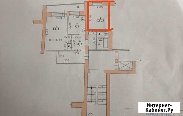 Комната 11.3 м² в 2-ком. кв., 6/9 эт. на продажу в Екатеринбурге Екатеринбург - изображение 1