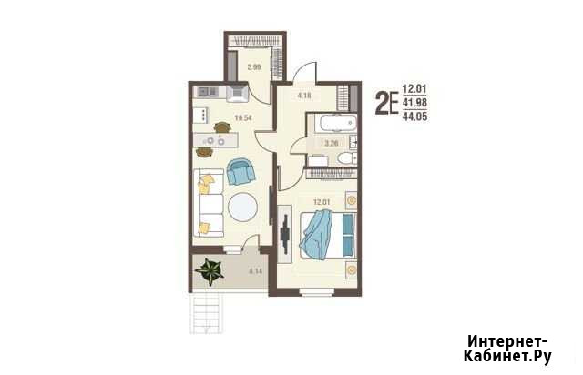 2-комнатная квартира, 44.1 м², 1/10 эт. на продажу в Курске Курск - изображение 1