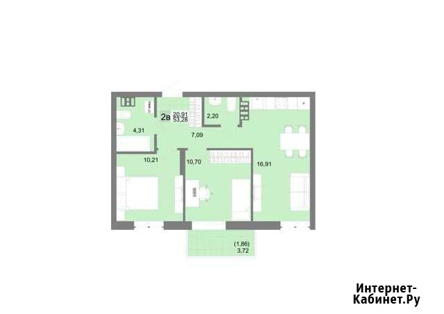 2-комнатная квартира, 53.3 м², 19/20 эт. на продажу в Екатеринбурге Екатеринбург - изображение 1