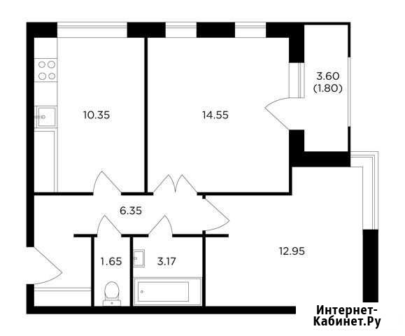 2-комнатная квартира, 50.8 м², 15/25 эт. на продажу в Одинцово Одинцово - изображение 1
