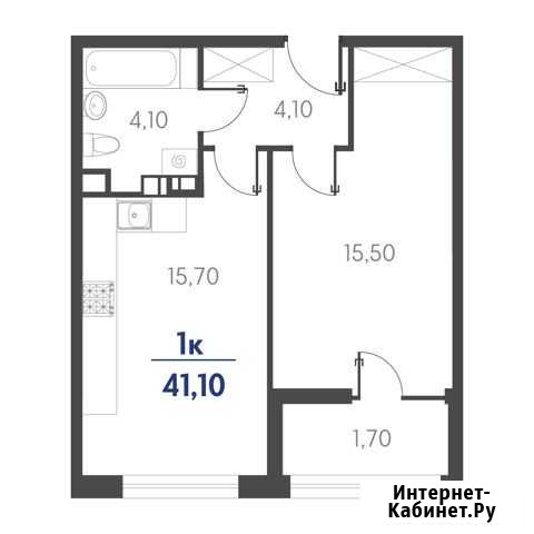 1-комнатная квартира, 41.1 м², 6/19 эт. на продажу в Новороссийске Новороссийск - изображение 1
