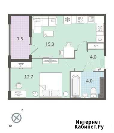 1-комнатная квартира, 37.8 м², 23/32 эт. на продажу в Екатеринбурге Екатеринбург - изображение 1