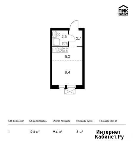 Квартира-студия, 19.6 м², 16/33 эт. на продажу в Москве Москва - изображение 1