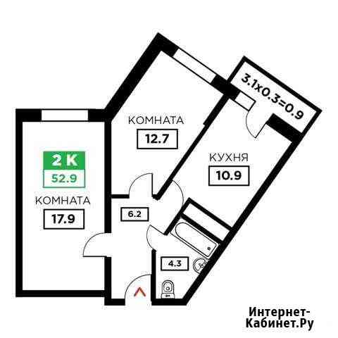 2-комнатная квартира, 52.9 м², 15/24 эт. на продажу в Краснодаре Краснодар