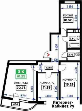 3-комнатная квартира, 81.2 м², 18/24 эт. на продажу в Краснодаре Краснодар