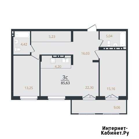 3-комнатная квартира, 85.6 м², 9/10 эт. на продажу в Новосибирске Новосибирск - изображение 1