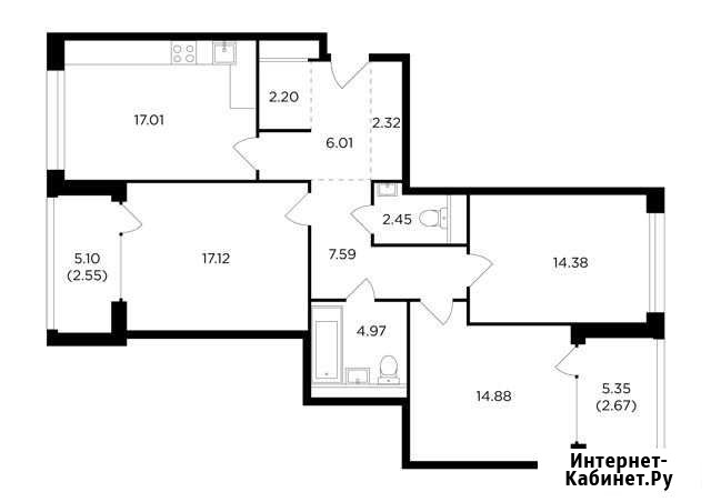 3-комнатная квартира, 94.2 м², 10/16 эт. на продажу в Москве Москва - изображение 1