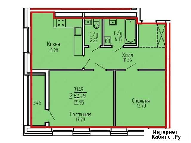 2-комнатная квартира, 66 м², 15/19 эт. на продажу в Уфе Уфа - изображение 1