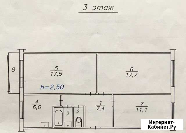 3-комнатная квартира, 62.9 м², 3/5 эт. на продажу в Красноярске Красноярск - изображение 1