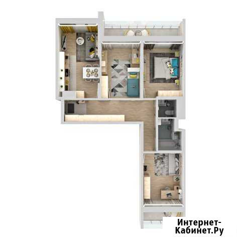 3-комнатная квартира, 74.1 м², 19/24 эт. на продажу в Санкт-Петербурге Санкт-Петербург - изображение 1