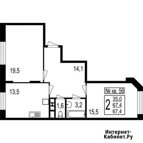 2-комнатная квартира, 67.4 м², 1/7 эт. на продажу в Мытищах Мытищи - изображение 1