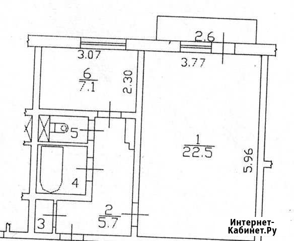 1-комнатная квартира, 40 м², 5/9 эт. в аренду на длительный срок в Санкт-Петербурге Санкт-Петербург - изображение 1
