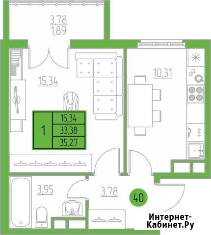 1-комнатная квартира, 35.3 м², 1/9 эт. на продажу в Ульяновске Ульяновск - изображение 1