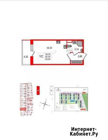 Квартира-студия, 25.5 м², 12/17 эт. на продажу в Санкт-Петербурге Санкт-Петербург - изображение 1