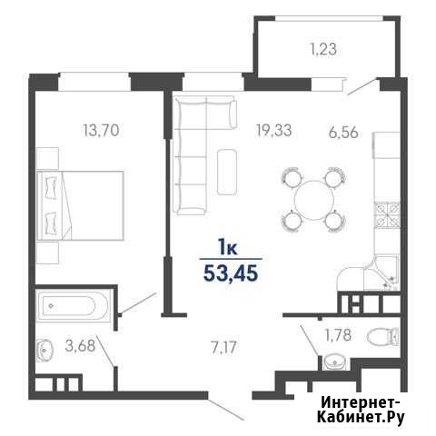 1-комнатная квартира, 53.5 м², 1/10 эт. на продажу в Краснодаре Краснодар - изображение 1