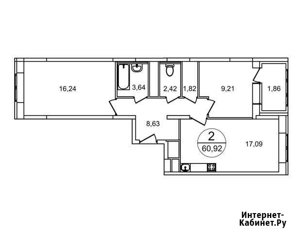 2-комнатная квартира, 60.9 м², 10/22 эт. на продажу в Балашихе Балашиха - изображение 1