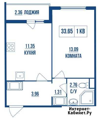 1-комнатная квартира, 33.7 м², 11/13 эт. на продажу в Санкт-Петербурге Санкт-Петербург - изображение 1
