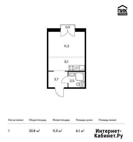 Квартира-студия, 23.8 м², 8/9 эт. на продажу в Московском Московской области Московский - изображение 1