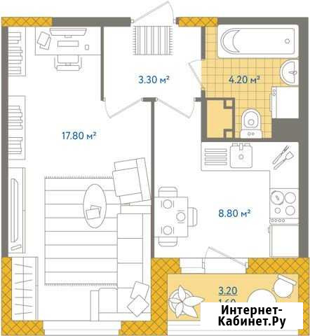1-комнатная квартира, 35.7 м², 12/24 эт. на продажу в Санкт-Петербурге Санкт-Петербург - изображение 1