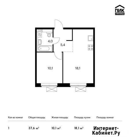 1-комнатная квартира, 37.6 м², 2/25 эт. на продажу в Котельниках Котельники - изображение 1