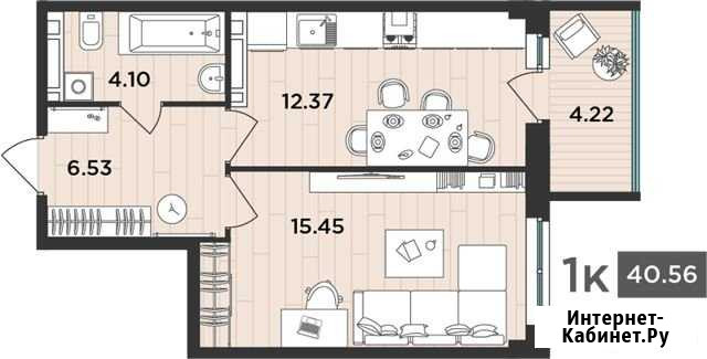 1-комнатная квартира, 40.6 м², 4/12 эт. на продажу в Архангельске Архангельск - изображение 1