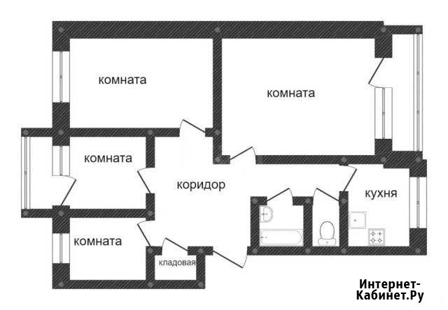 4-комнатная квартира, 78.6 м², 3/5 эт. на продажу в Семибратово Семибратово - изображение 1