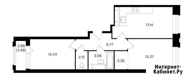 2-комнатная квартира, 60.3 м², 21/27 эт. на продажу в Москве Москва - изображение 1